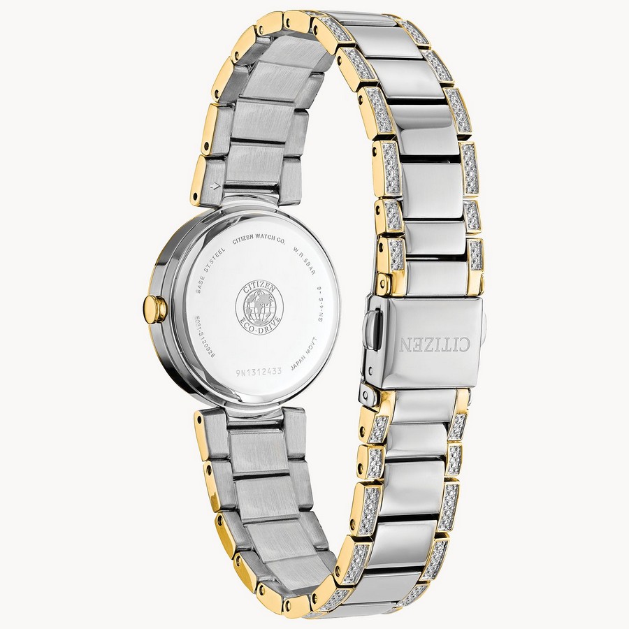 Đồng Hồ Citizen Silhouette Crystal Nữ Bạc Vàng Pha Lê